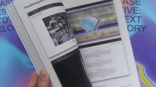 GIF animation of page flipping through the printed report on design landscape research
